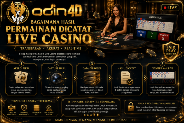 Bagaimana Hasil Permainan Dicatat Live Casino? Mengenal Sistem, Teknologi, dan Proses Pencatatannya